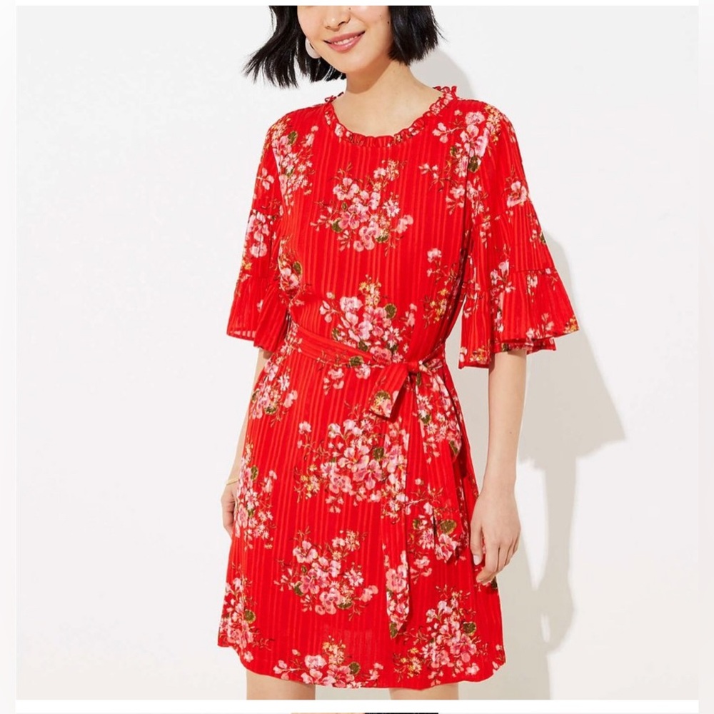NWOT LOFT Meadow Tie Waist Dress